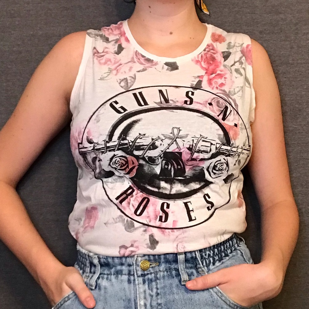 Guns N Roses Sleeveless Floral Tee